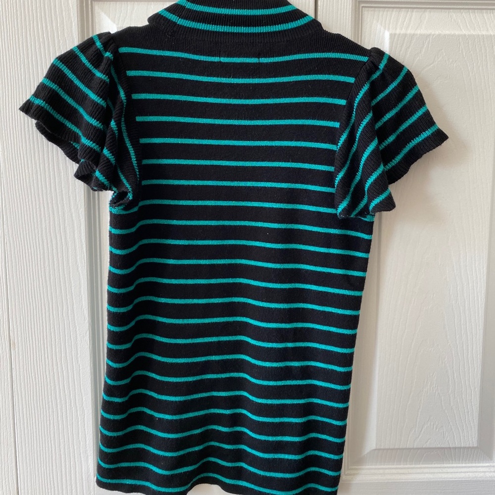 Black And Green Striped Top